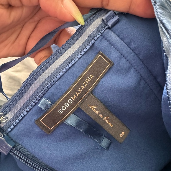 BCBGMAXAZRIA Blue Pleated Dress, Floor Length.
Beautiful Dress!! - Picture 4 of 7